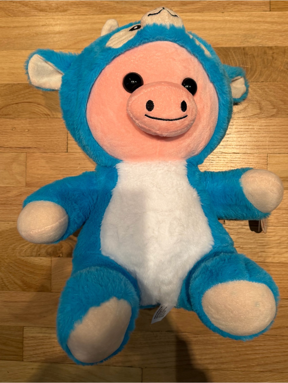 Plush Blue Pig Stuffed Animal Toy - Soft Cuddly Kids Toy